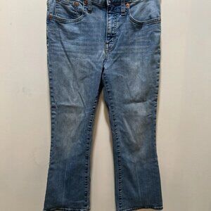 Madewell Jeans Womens 27p Cali Demi Boot Medium Light Wash Denim Crop